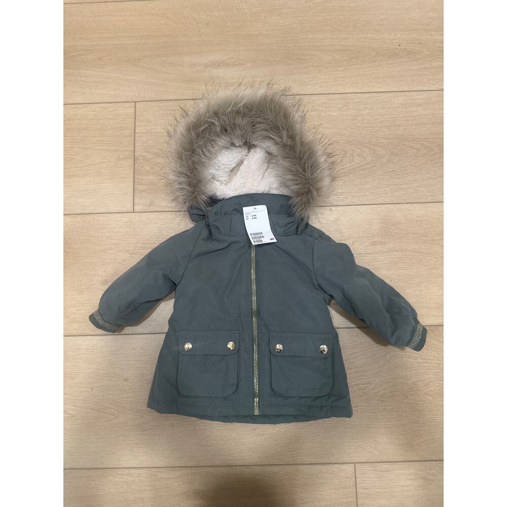 NWT H&M 6-9M Fur Hood Coat